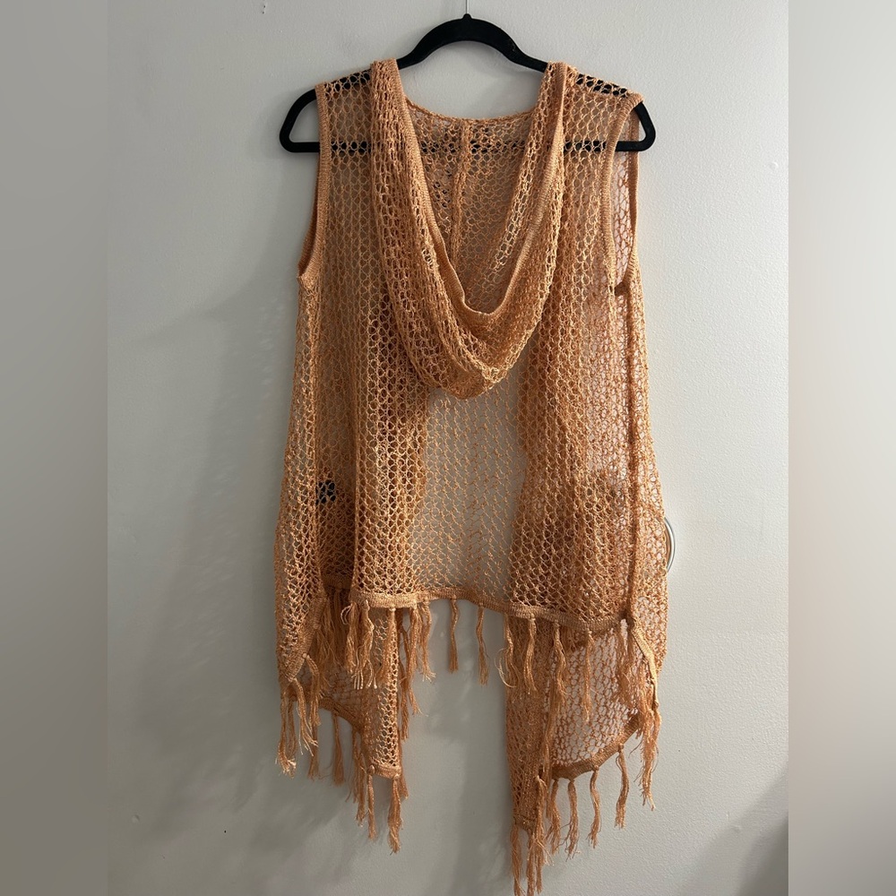 NWT POL bronze crochet hooded cardigan - Picture 4 of 7